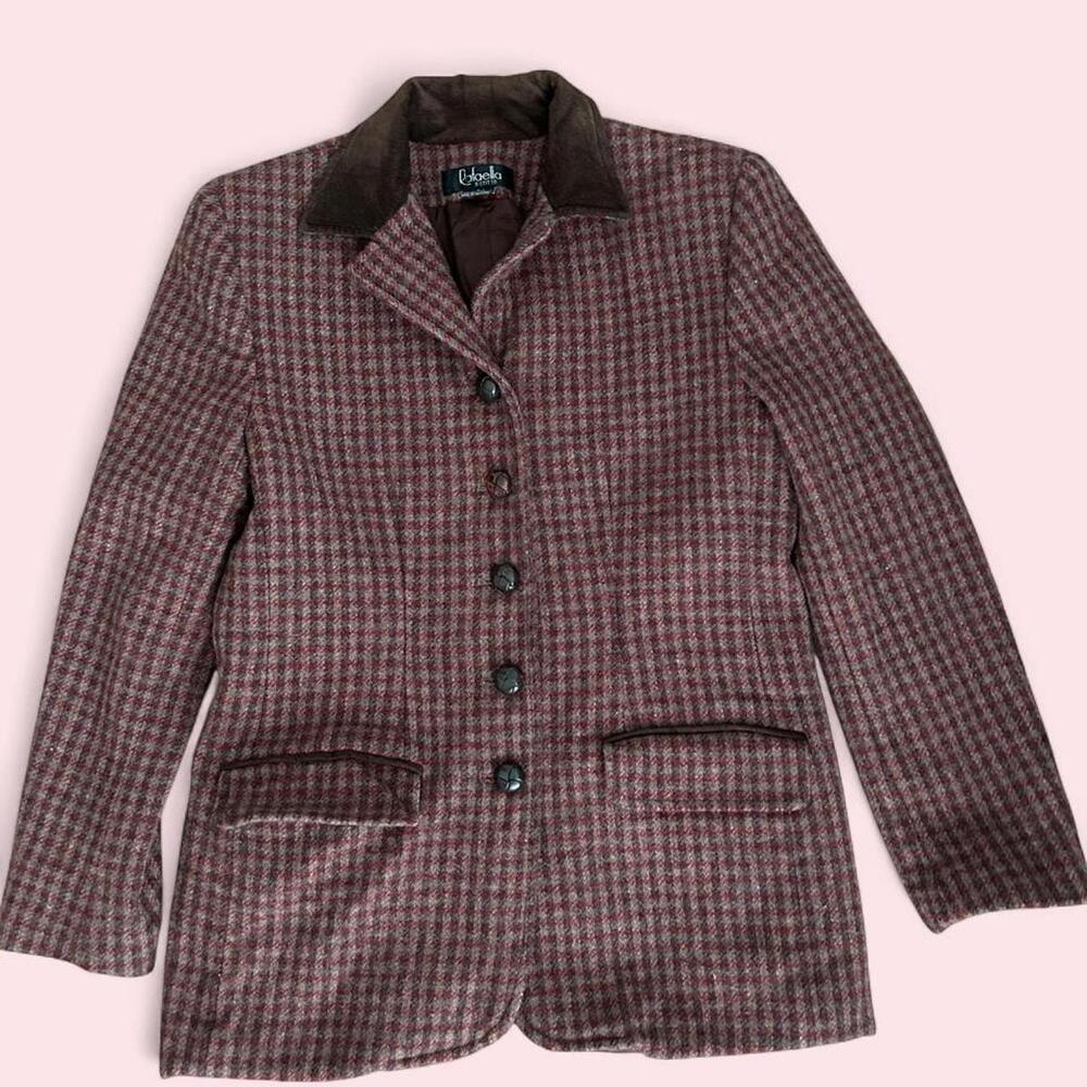 Vintage 80s/90s Rafaella 100% Wool Fall Coat with unique leather buttons - 8p